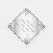 Flourish Silver 25th Wedding Jubileum Napkins Servetten (Hoek)