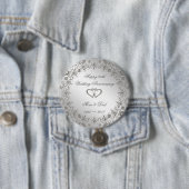 Flourish Silver 25th Wedding Jubileum  Ronde Button 7,6 Cm (In situ)