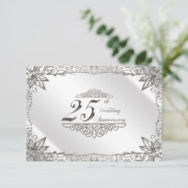 Flourish Silver 25th Wedding Jubileum RSVP