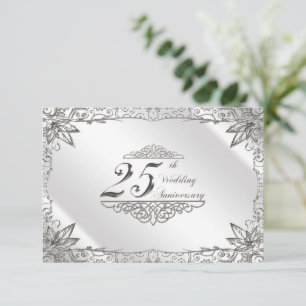 Flourish Silver 25th Wedding Jubileum RSVP
