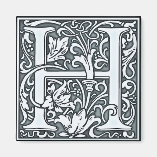 flourish Silver Monogram - H Magneet (Voorkant)
