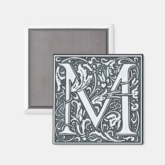 flourish Silver Monogram - M Magneet (Voorkant / Achterkant)
