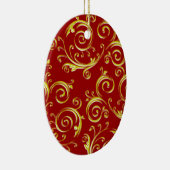 Flourish Swirl Keramisch Ornament (Rechts)