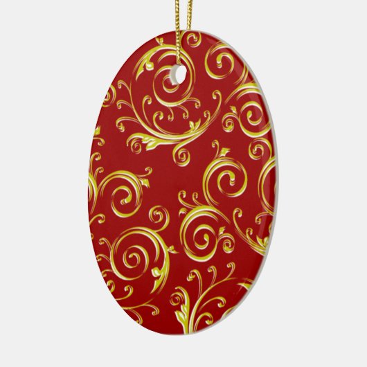 Flourish Swirl Keramisch Ornament (Links)