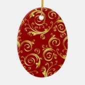 Flourish Swirl Keramisch Ornament (Voorkant)