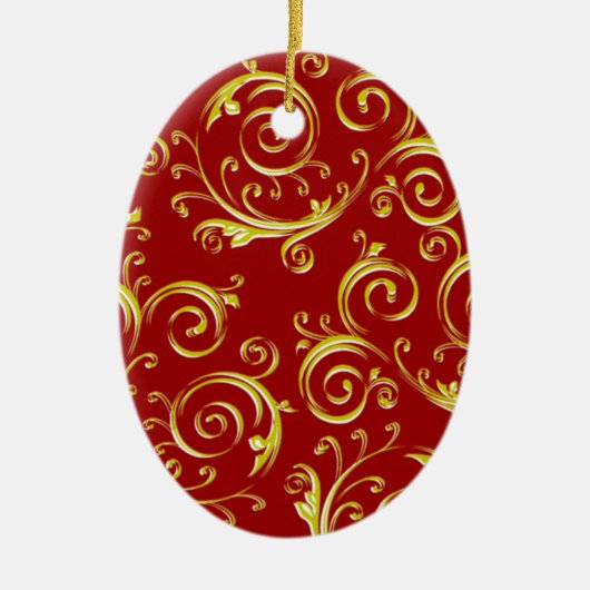 Flourish Swirl Keramisch Ornament (Voorkant)