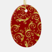 Flourish Swirl Keramisch Ornament (Achterkant)