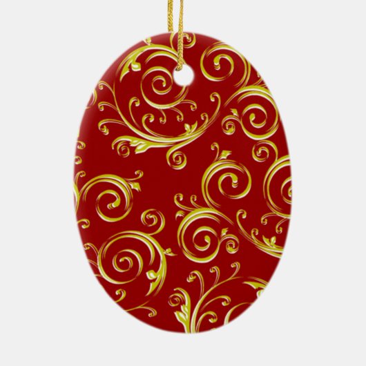 Flourish Swirl Keramisch Ornament (Achterkant)