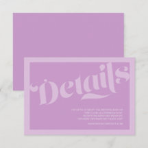 Flourish Typografie Lavendel Lila bruiloft Details