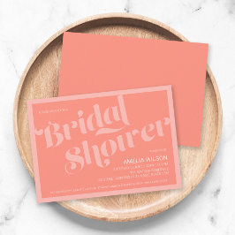 Flourish Typography Coral Salmon Vrijgezellenfeest Kaart