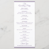 Flourish Wedding Program | Lavendel Paarse Programmakaart (Achterkant)