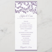 Flourish Wedding Program | Lavendel Paarse Programmakaart (Voorkant)