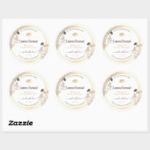 Flourish White en Gold Product Verpakkingslabels Ronde Sticker (Vel)