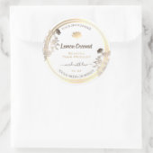 Flourish White en Gold Product Verpakkingslabels Ronde Sticker (Tas)