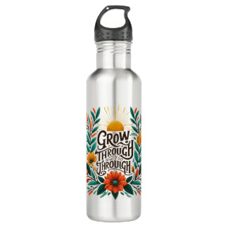 flourishing floral quote with vines and positive  waterfles 