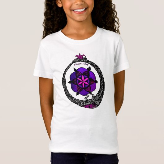 FlouroborosOfLife (Ouroboros & FlowerOfLife) (P) T-shirt (Voorkant)