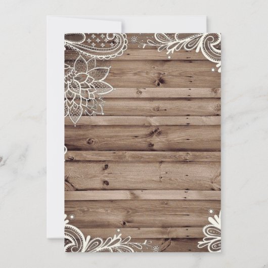 flourse zwendel lace barn - bruiloft kaart (Achterkant)