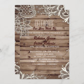 flourse zwendel lace barn - bruiloft kaart (Voorkant / Achterkant)