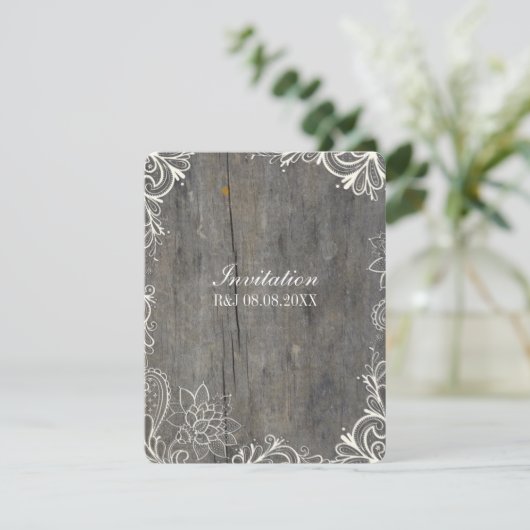 flourse zwendel lace - bruiloft in houten land kaart (Staand voorkant)