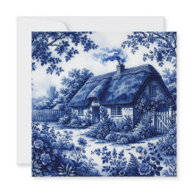 Flow Blue Style English Country Cottage Roses
