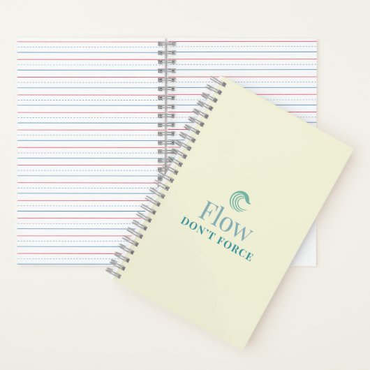 Flow Don’t Force Minimal Motivational Notebook Notitieboek (Binnen)