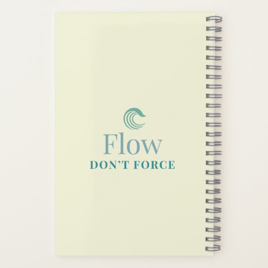Flow Don’t Force Minimal Motivational Notebook Notitieboek (Achterkant)