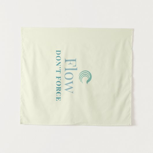 Flow Don’t Force Minimal Motivational Wall Tapestr Wandkleed (Voorkant (horizontaal))