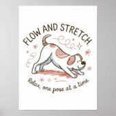 Flow en Stretch - Speelse Yoga Dog Design Poster (Voorkant)