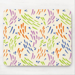Flow in Blauw, Sinaasappel, Paarse, Groen en Cream Muismat