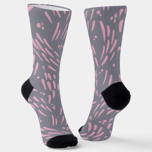 Flow in grijs en roze sokken (Gebogen)