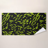 Flow in Lime Groen en Zwart Badhanddoek (Badhanddoek)