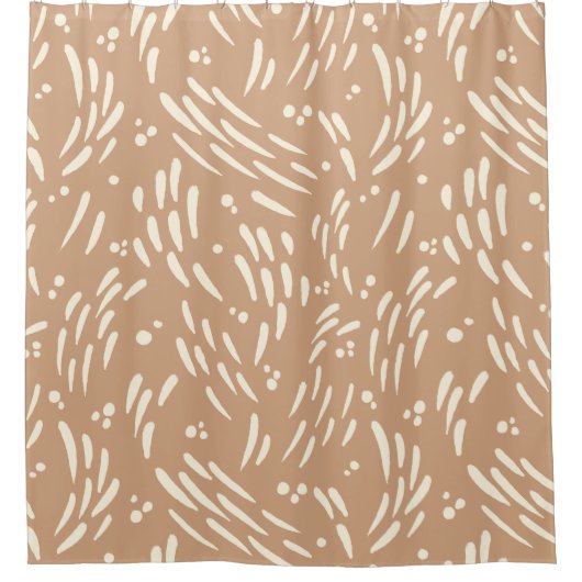 Flow in Tan en Cream Douchegordijn (Voorkant)