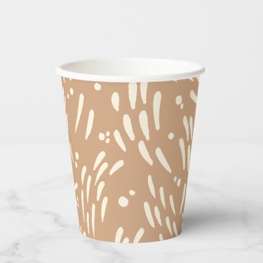 Flow in Tan en Cream Papieren Bekers (Voorkant)