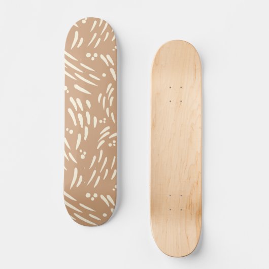 Flow in Tan en Cream Persoonlijk Skateboard (Voorkant)