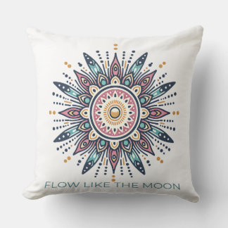 Flow Like the Moon Mandala Spiritueel Ontwerp Kussen