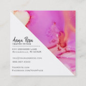 *~* Flow Marble Bold Abstracte organische Waterver Vierkante Visitekaartje (Achterkant)