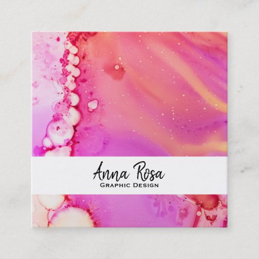 *~* Flow Marble Bold Abstracte organische Waterver Vierkante Visitekaartje (Voorkant)