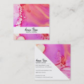 *~* Flow Marble Bold Abstracte organische Waterver Vierkante Visitekaartje (Voorkant / Achterkant)