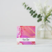 *~* Flow Marble Bold Abstracte organische Waterver Vierkante Visitekaartje (Staand voorkant)