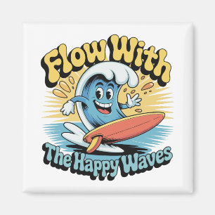 Flow Met De Gelukkige Golven Koelkast Magneet