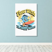 Flow Met De Gelukkige Golven Muurkunst Canvas Afdruk (Insitu (Houten vloer))