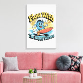 Flow Met De Gelukkige Golven Muurkunst Canvas Afdruk (Insitu (Woonkamer))