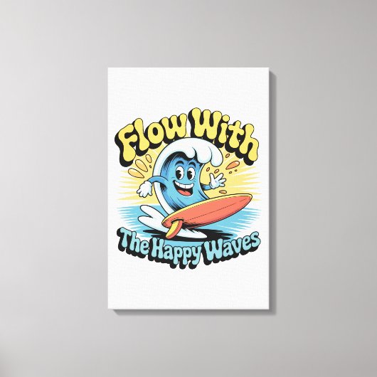 Flow Met De Gelukkige Golven Muurkunst Canvas Afdruk (Voorkant)