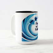 Flow met geloof tweekleurige koffiemok (Voorkant links)