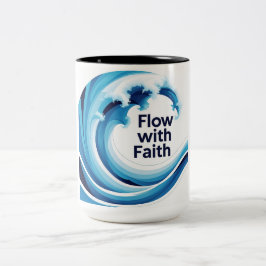 Flow met geloof tweekleurige koffiemok