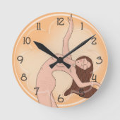 Flow of Time – Artistic Woman Wall Clock (No AI) Ronde Klok (Voorkant)
