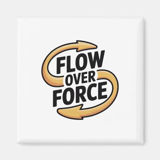 Flow Over Force Yin Yang Yoga Lance Kleding  Magneet (Voorkant)