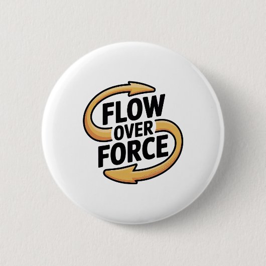 Flow Over Force Yin Yang Yoga Lance Kleding Ronde Button 5,7 Cm (Voorkant)