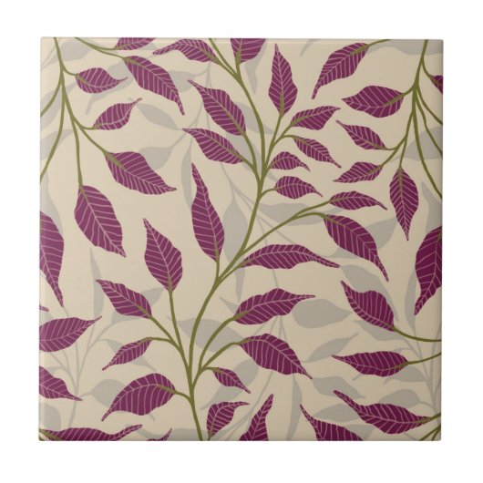 Flow van dansende bladeren Delicate Green Foliage Tegeltje (Voorkant)