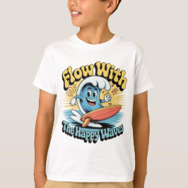 Flow With The Happy Waves Kids Surf Shirt